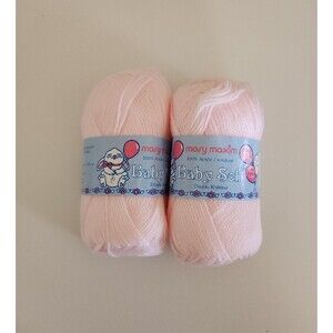 Mary Maxim Baby Soft Double Knitting Yarn Soft PINK Baby Girl Lot of 2 New